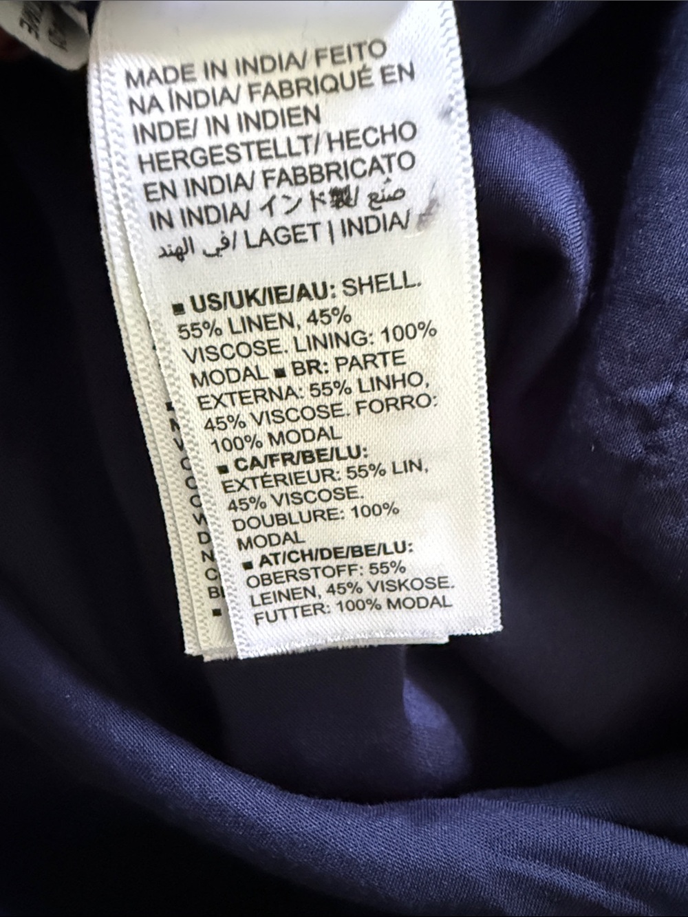 Women's Navy-Blue Maxi strapless Dress A-Line Design, linen. - Picture 10 of 11
